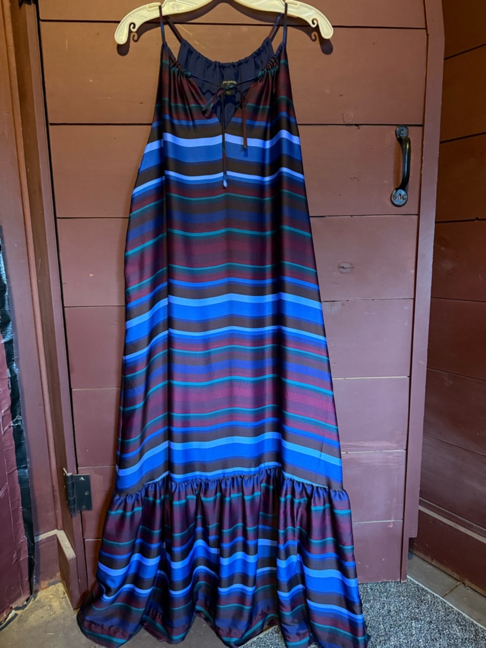 Banana Republic Striped Dress in Blue, Burgundy and Green